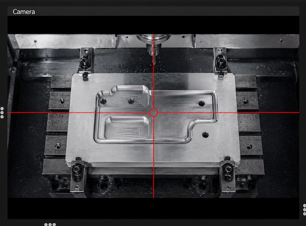 Camera view with crosshair