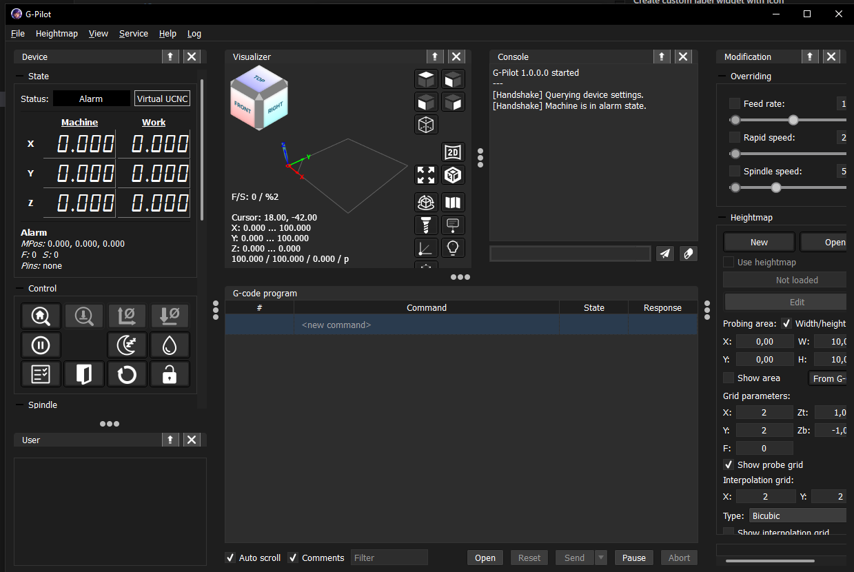 Program as central widget