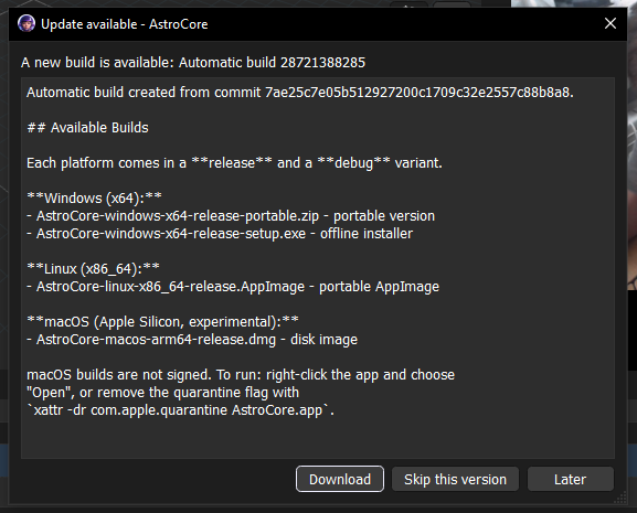 Update available